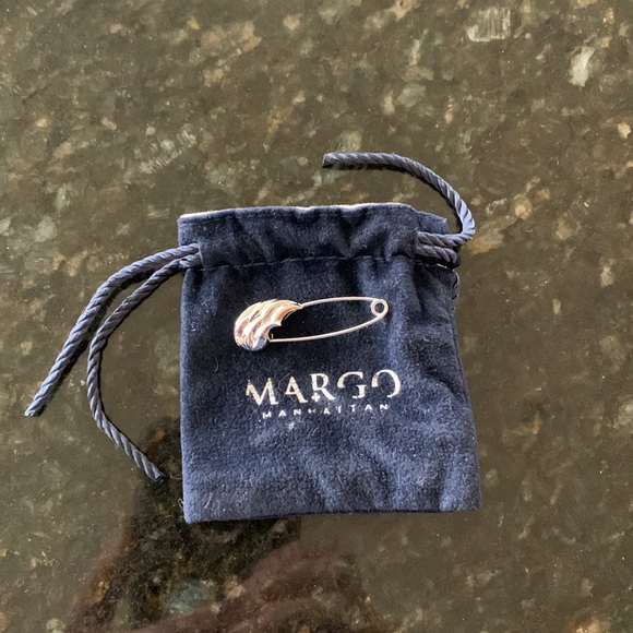 Margo Manhattan Wing Safety Pin Brooch. Sterling Silver 925 - Picture 4 of 4